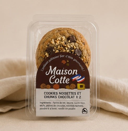 Cookies noisettes et chunks de chocolat – 2 pièces, 140 g