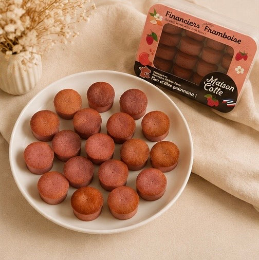 Financiers à la framboise – boîte de 250 g