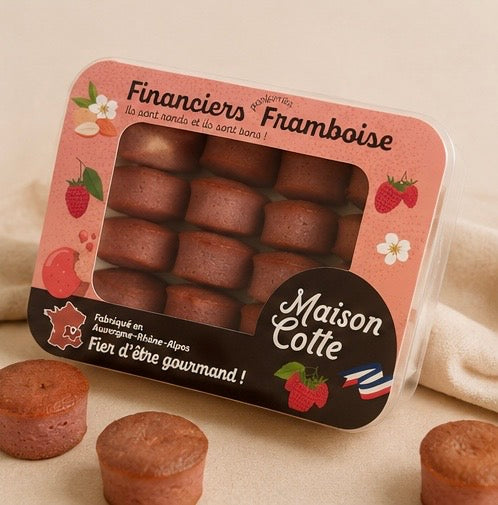 Financiers à la framboise – boîte de 250 g