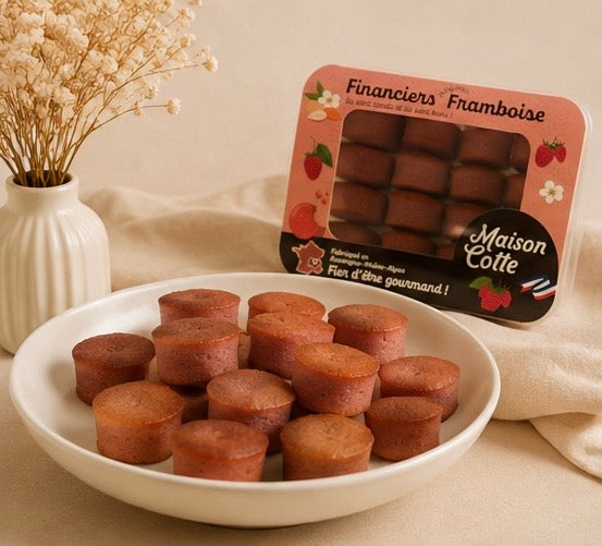 Financiers à la framboise – boîte de 250 g
