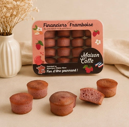 Financiers à la framboise – boîte de 250 g