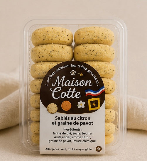 Sablés Citron Pavot – Boîte de 200 g
