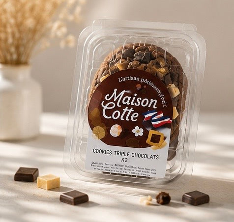 Cookies Triple Chocolats - 2 pièces – Boîte de 140 g