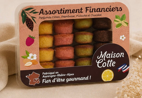 Assortiment de Financiers - boite de 250g sous atmosphère modifiée