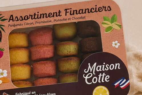Assortiment de Financiers - boite de 250g sous atmosphère modifiée