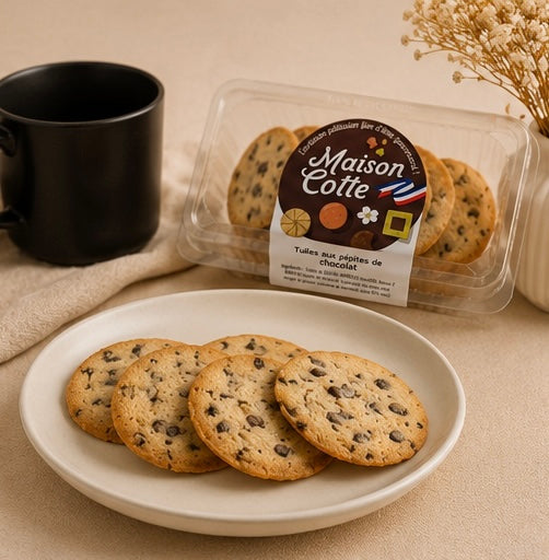 Tuiles aux pépites de chocolat - boite de 180g