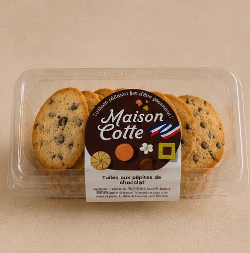 Tuiles aux pépites de chocolat - boite de 180g