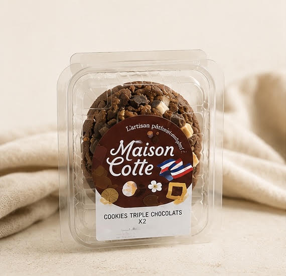 Cookies Triple Chocolats - 2 pièces – Boîte de 140 g